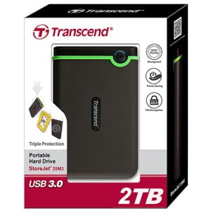 Transcend 25M3 USB 3 0 Encryption External Hard Drive 2TB HDD Hard Disk Drive 2T Portable COMP